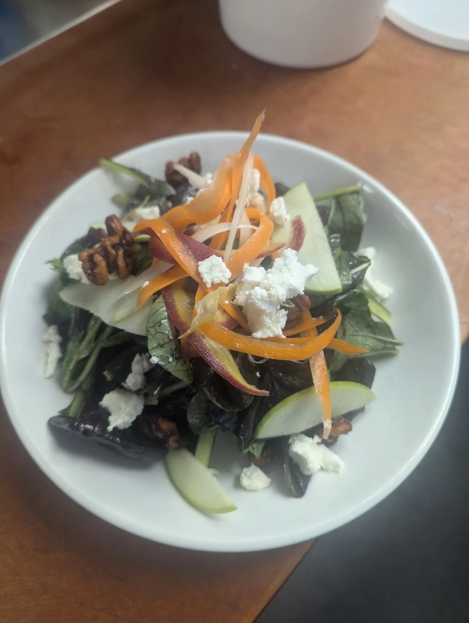 Shaved Vegetables with Candied Walnuts and Chèvre